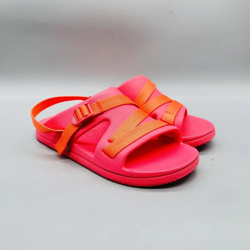 Chaco Sandals Kids Junior 6 Pink Orange Chillos Sport Strap Slip On Water Shoes